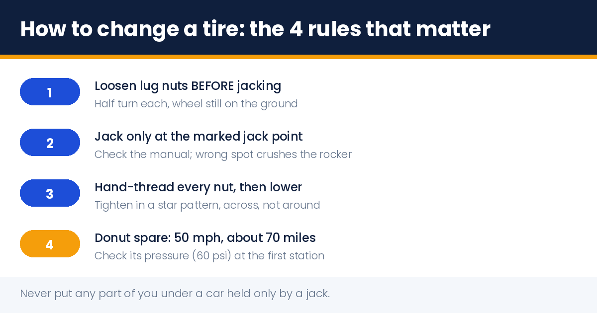 How to change a tire: the 4 safety rules in order