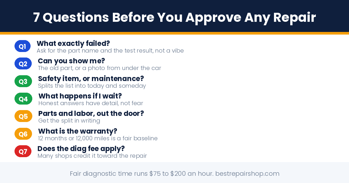 questions to ask a mechanic: the 7 questions to ask before approving any car repair estimate