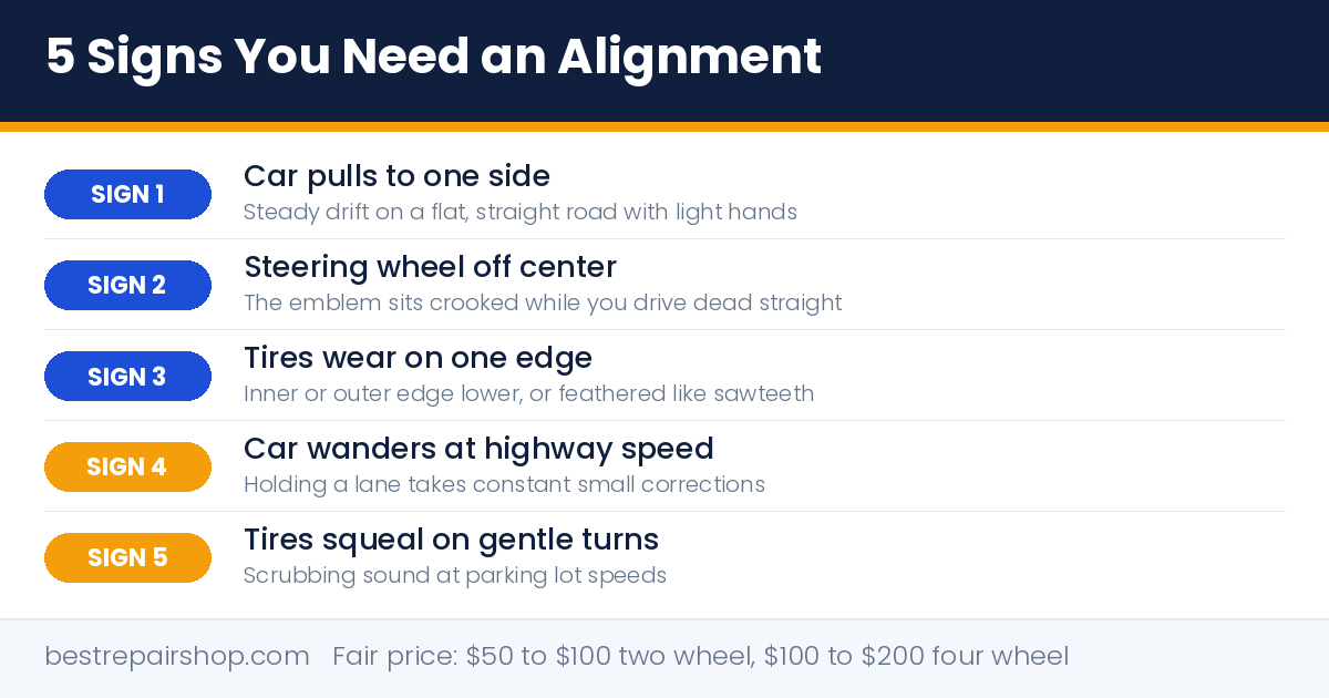 signs you need an alignment: 5 warning signs on one diagram